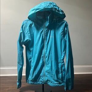 Women’s Columbia Blue Hooded Rain Jacket